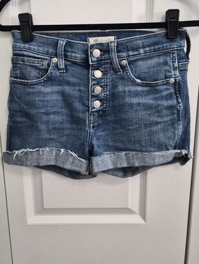Madewell High Rise Button Fly Cutoff Shorts 26 Casual Cool Girl